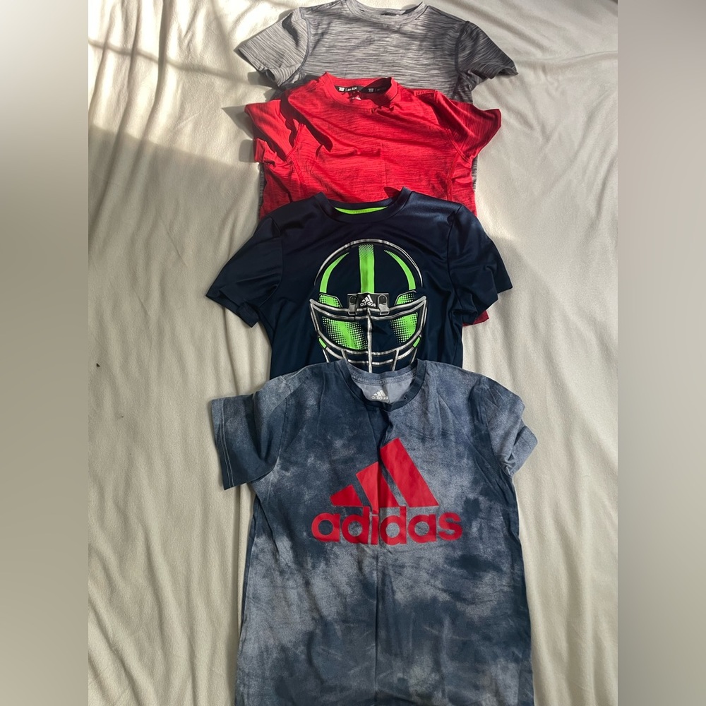 2 oryTEK and 2 adidas shirts boys